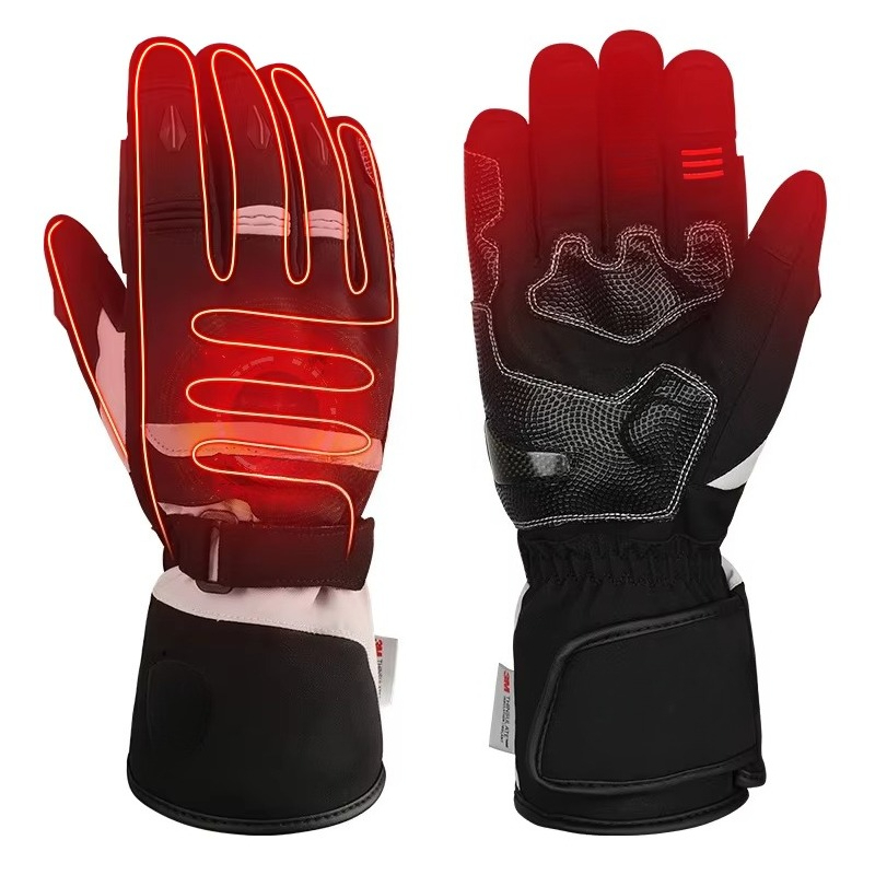 Heated Gloves Electric - Beheizte Winter-Motorradhandschuhe mit Touchscreen, wiederaufladbare, elektrisch